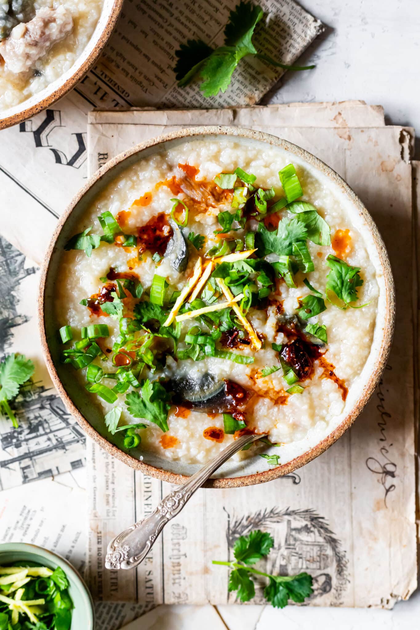 Conjee Writing Century Egg Congee with Pork - Cooking Therapy