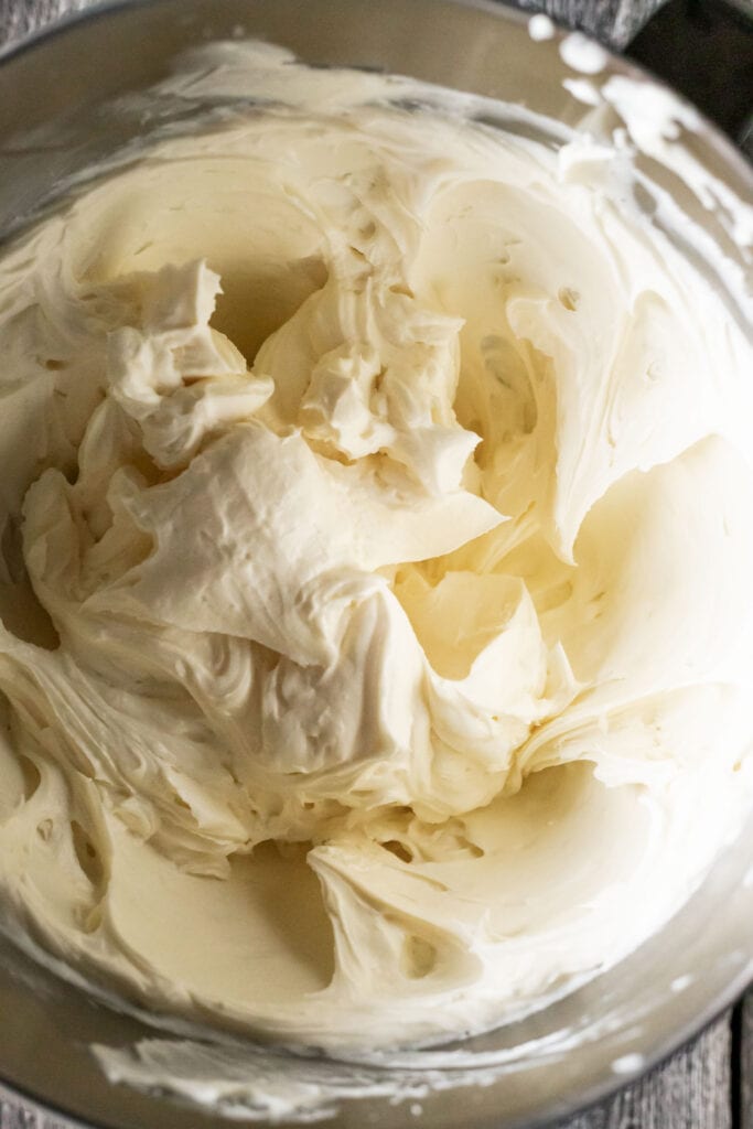 Cream cheese and sugar whisked together.