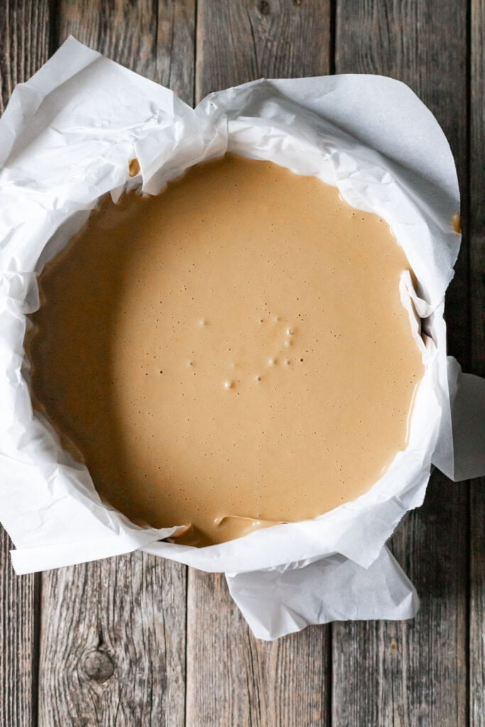 Batter in springform pan.