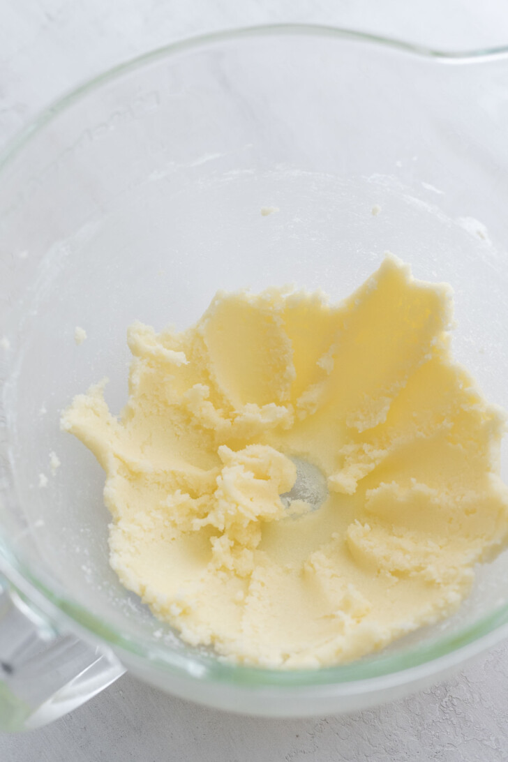 Creamed together butter and sugar.