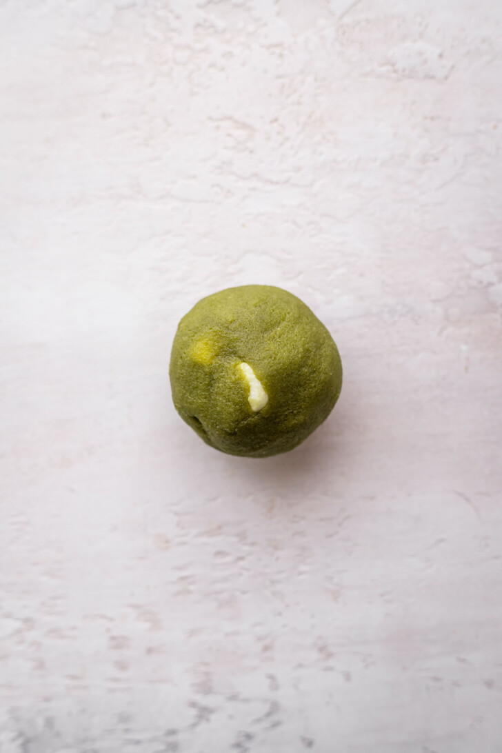 Closed matcha cookie dough
