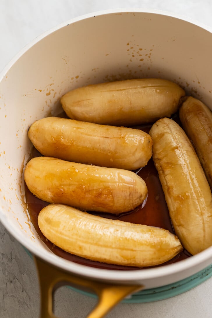Thai bananas marinating in sugar and white wine.