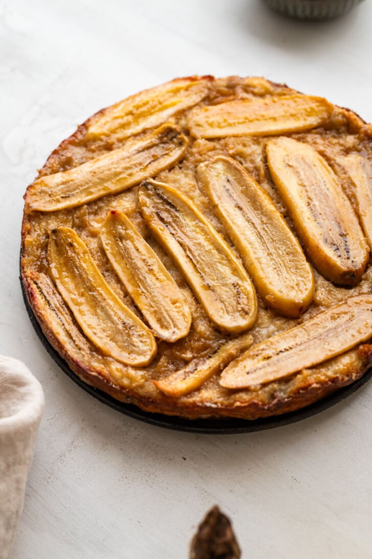 Vietnamese banana cake on a plate